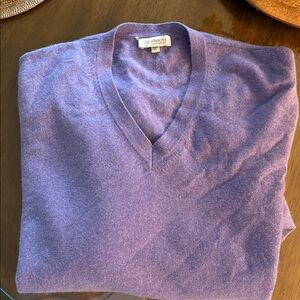 Kinross Purple cashmere V-Neck Sweater size XL